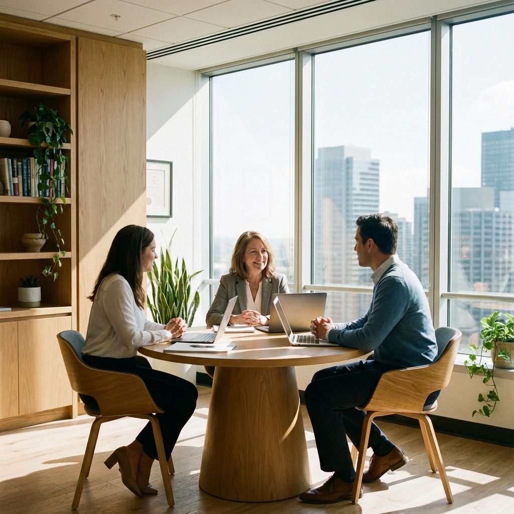 Advisor meeting with clients