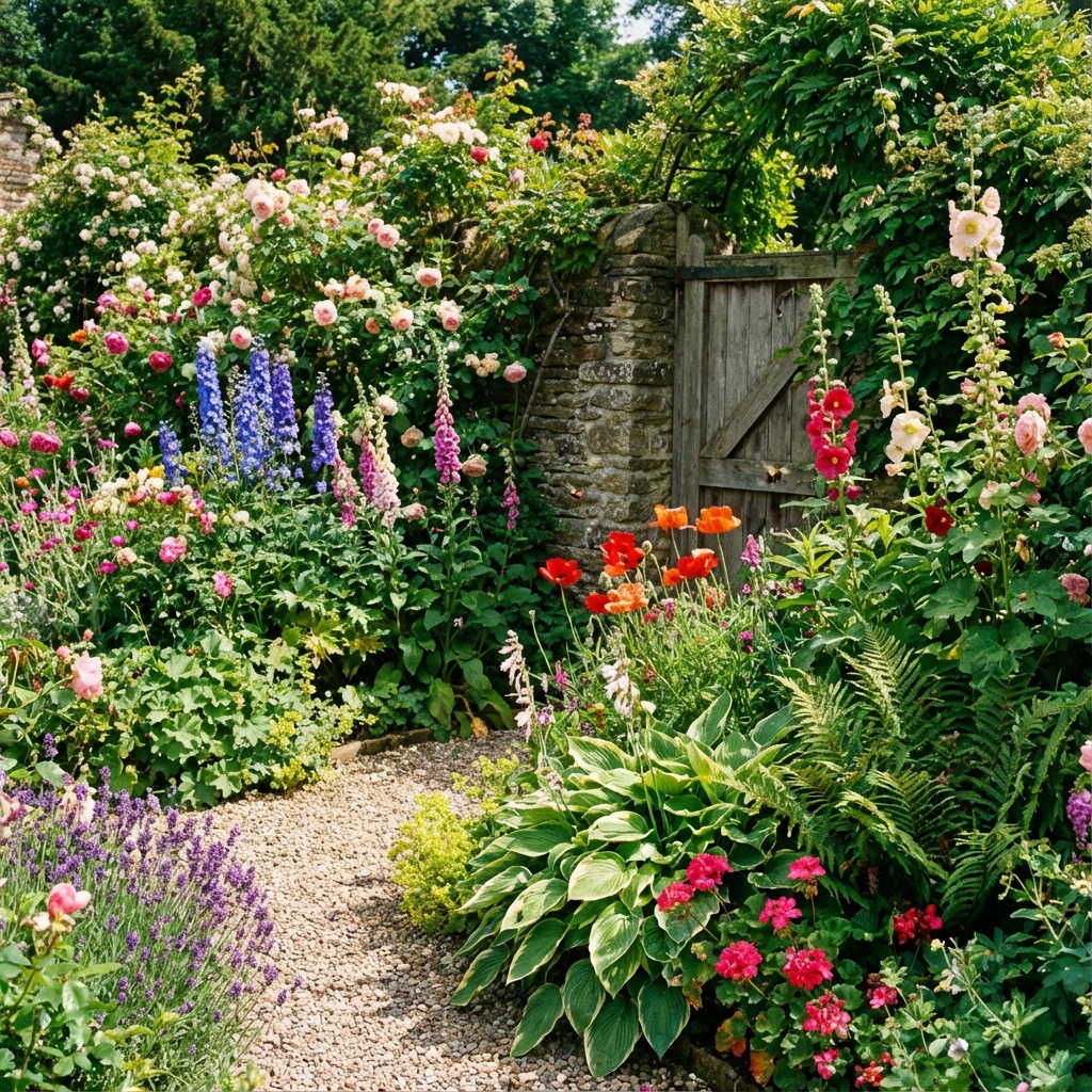 Lush summer border