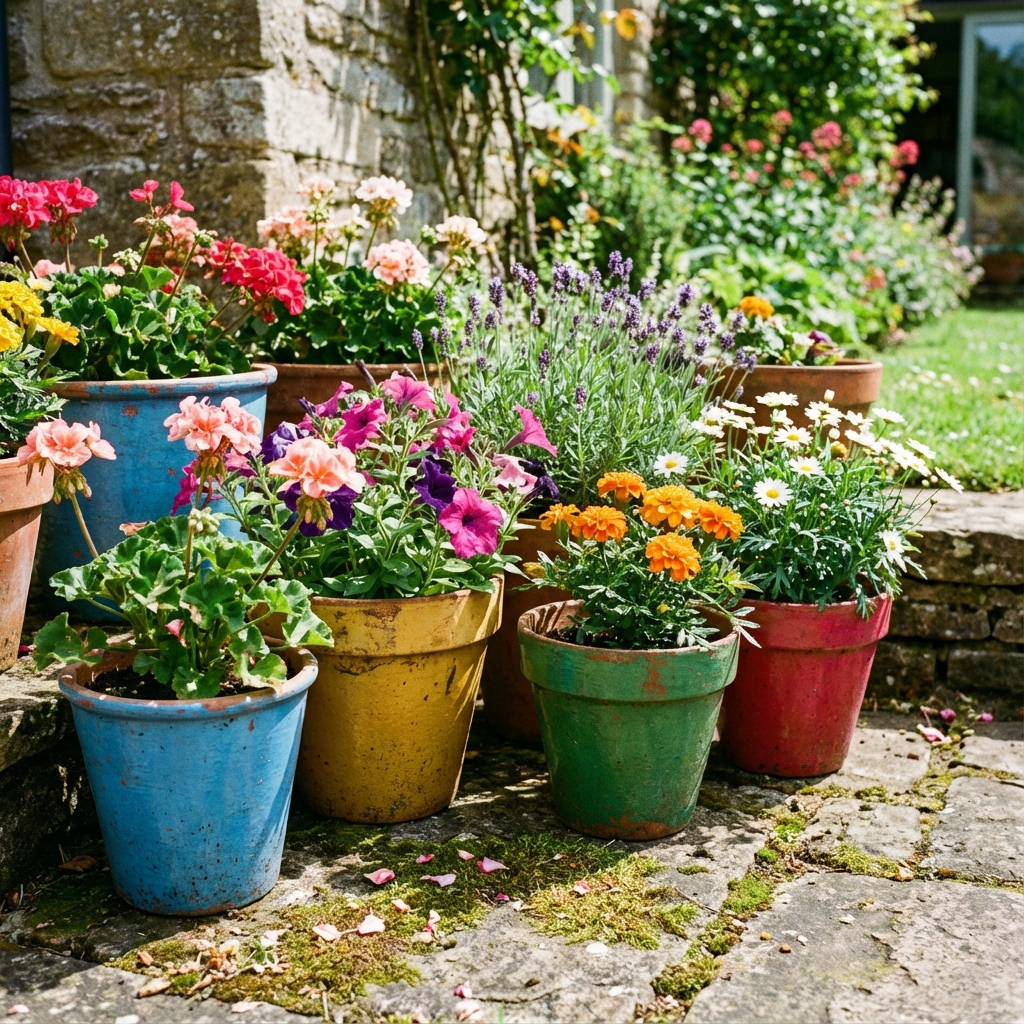 Colourful pots